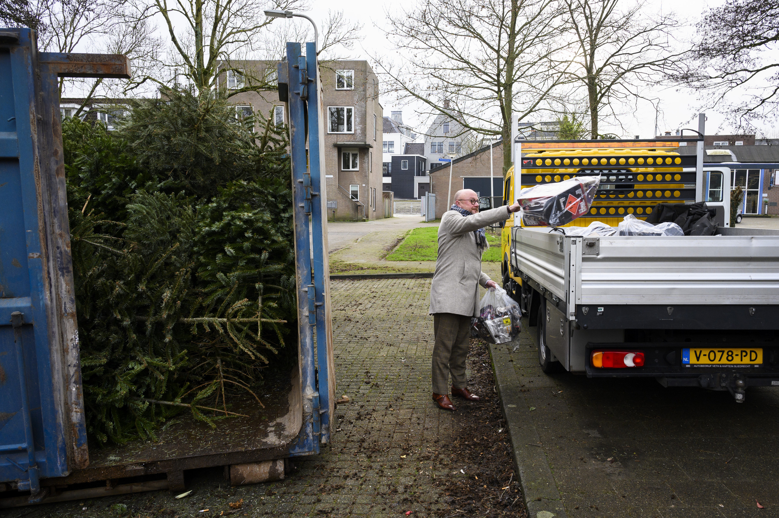 Kerstbomen inzamelen