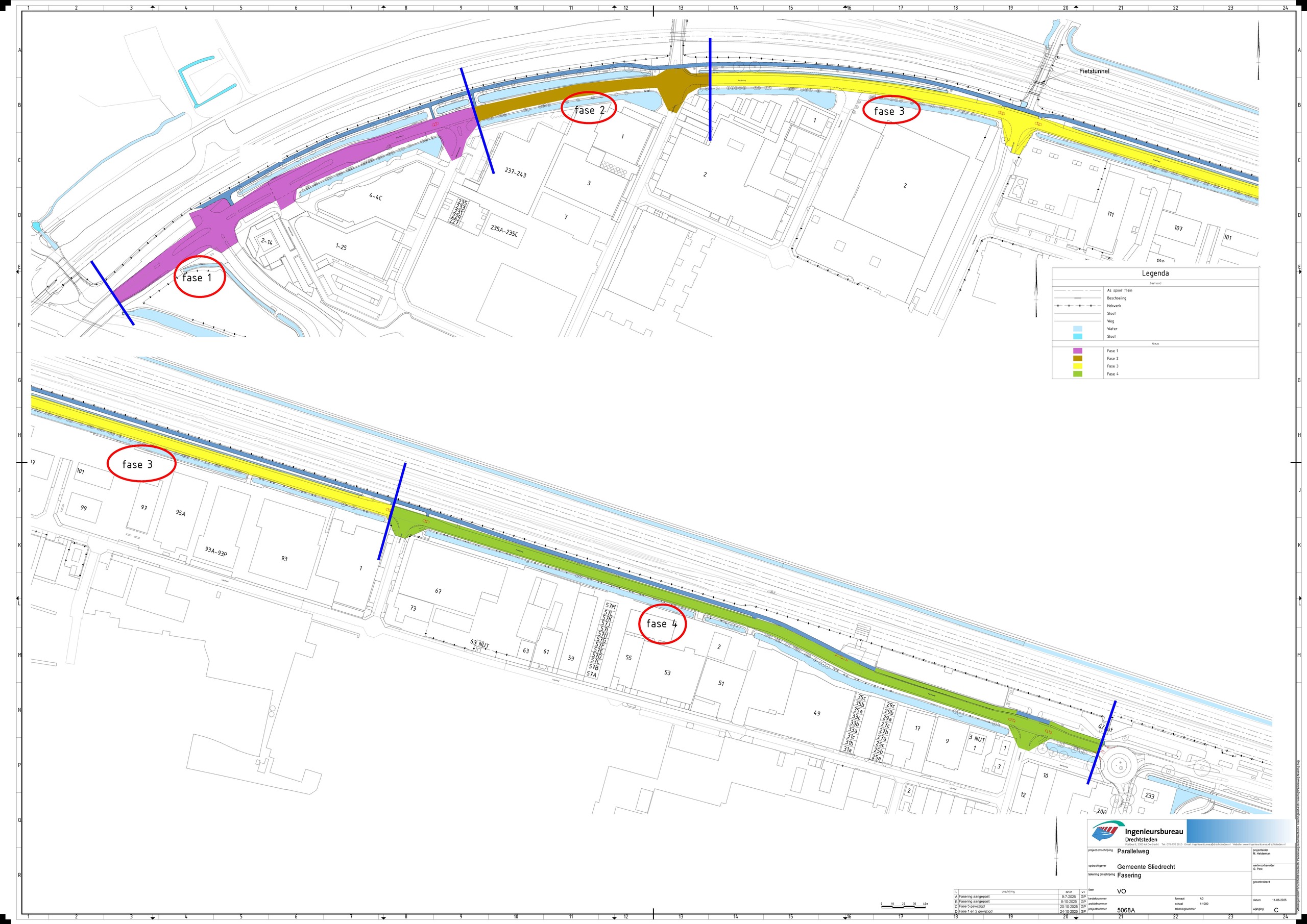 Kaartje Parallelweg fasering uitvoering